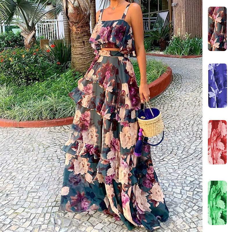 Romper Floral Print - Женские комплекты из двух предметов: топ-камизолка
