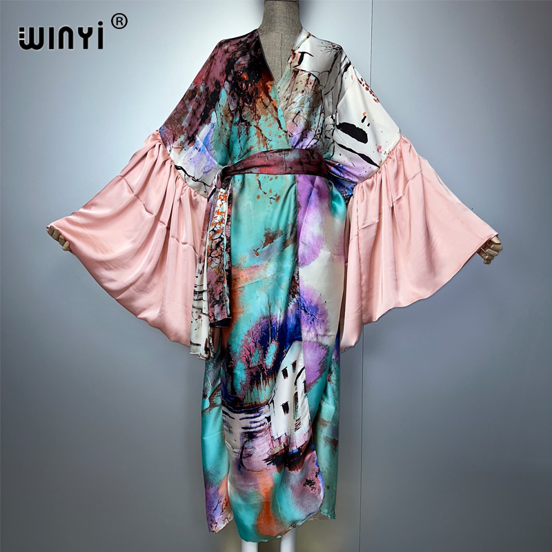 Cover Up Kaftan - WINYI летнее кимоно, праздничное платье, пляжная