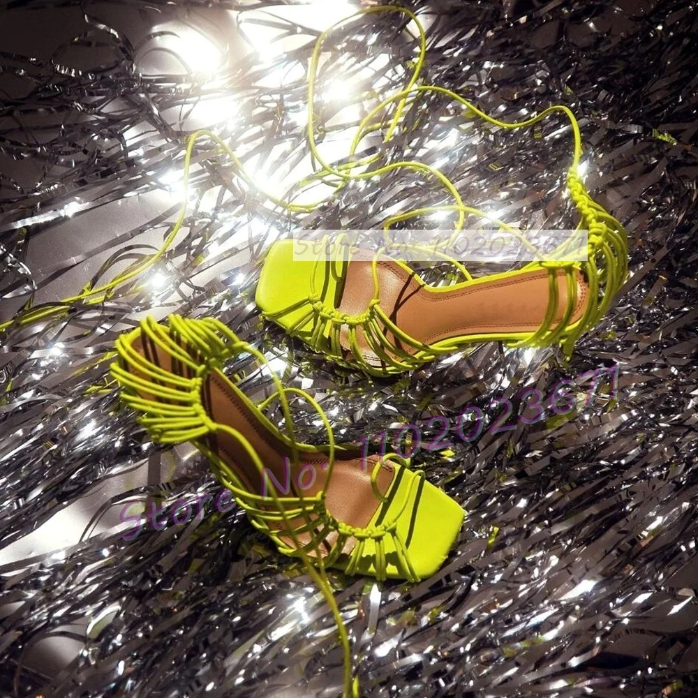 Sandal Strappy Heeled - Босоножки женские на шнуровке, шикарные сандалии