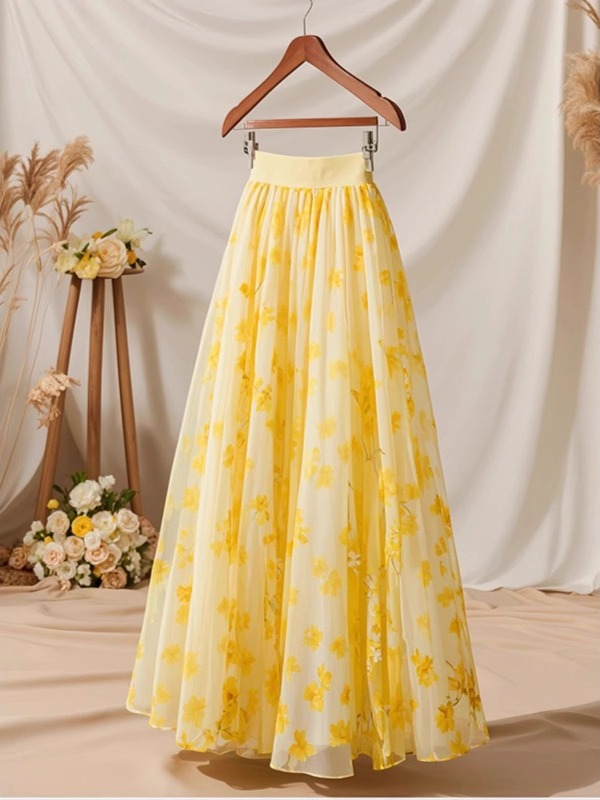 Midi Skirt Floral - Летняя коллекция 2026: Женская элегантная юбка-миди