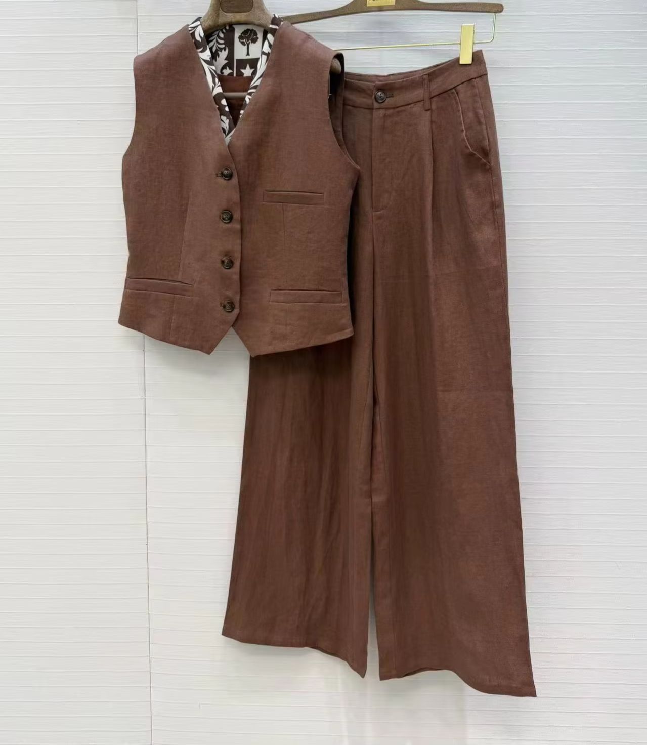Linen Pant Wide - Элегантный комплект от Old Man Qian: