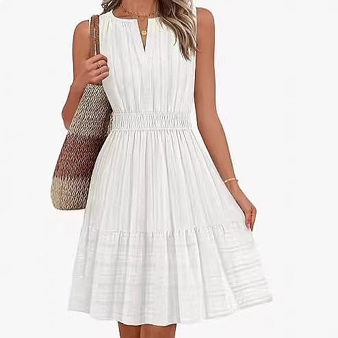 Linen Dress Wrap - Весенне-летнее женское платье без рукавов с