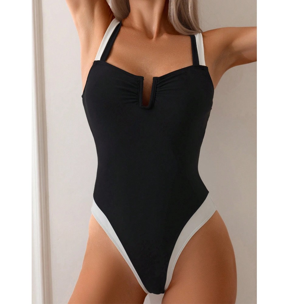 Swimsuit Bikini Ruched - Женский купальник-танкини 2026 с глубоким V-образным