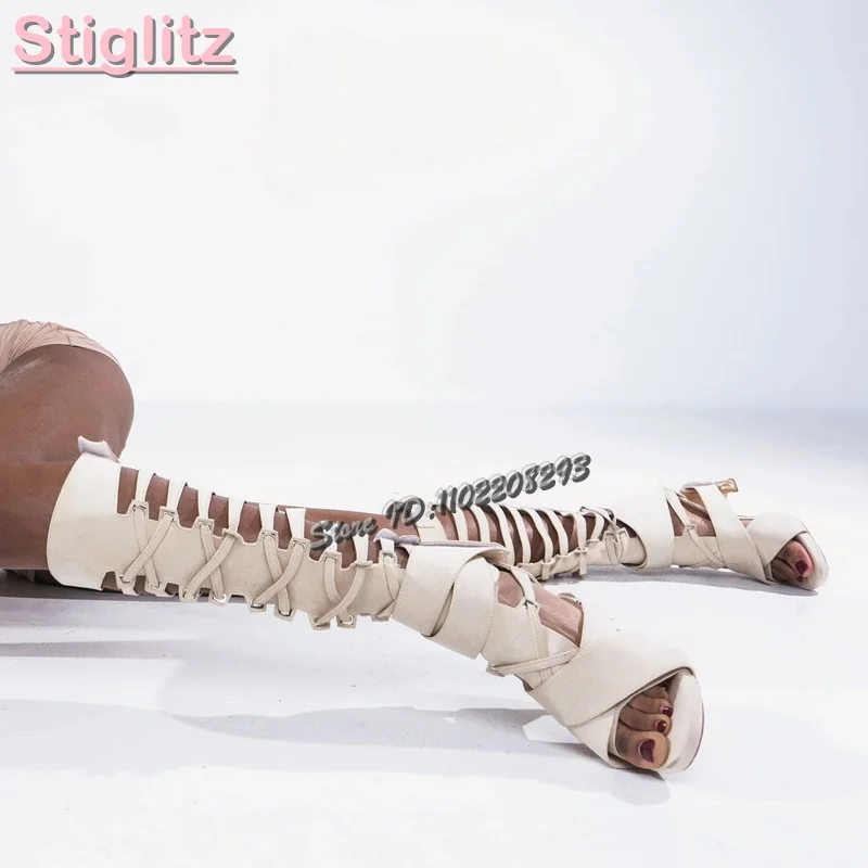 Sandal Strappy Heeled - Римские сандалии в стиле ретро с