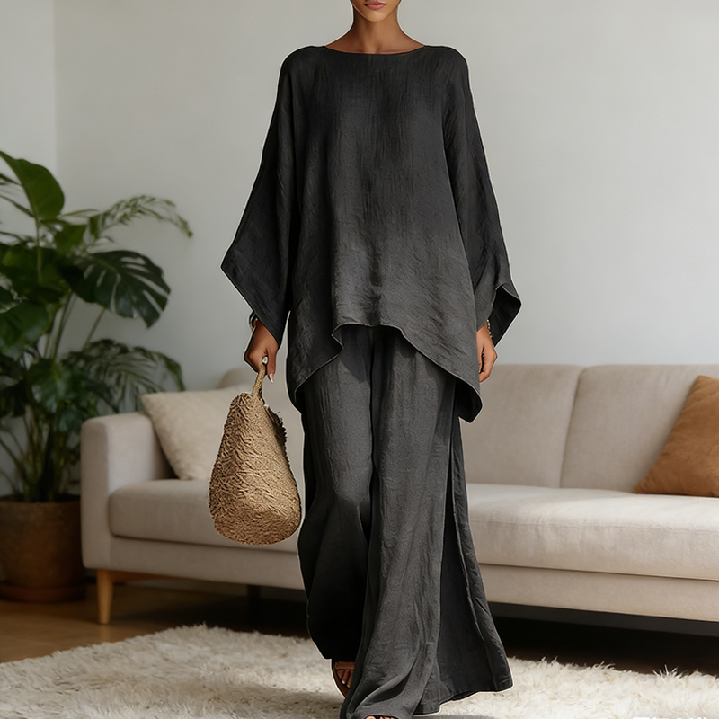 Linen Pant Wide - Весенний новый модный льняной комплект из