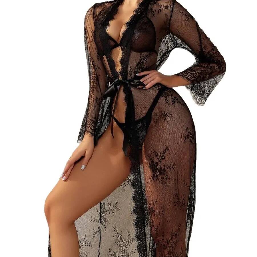 Черный кружевной прозрачный дл – обзор и цена Kimono Sheer Floral