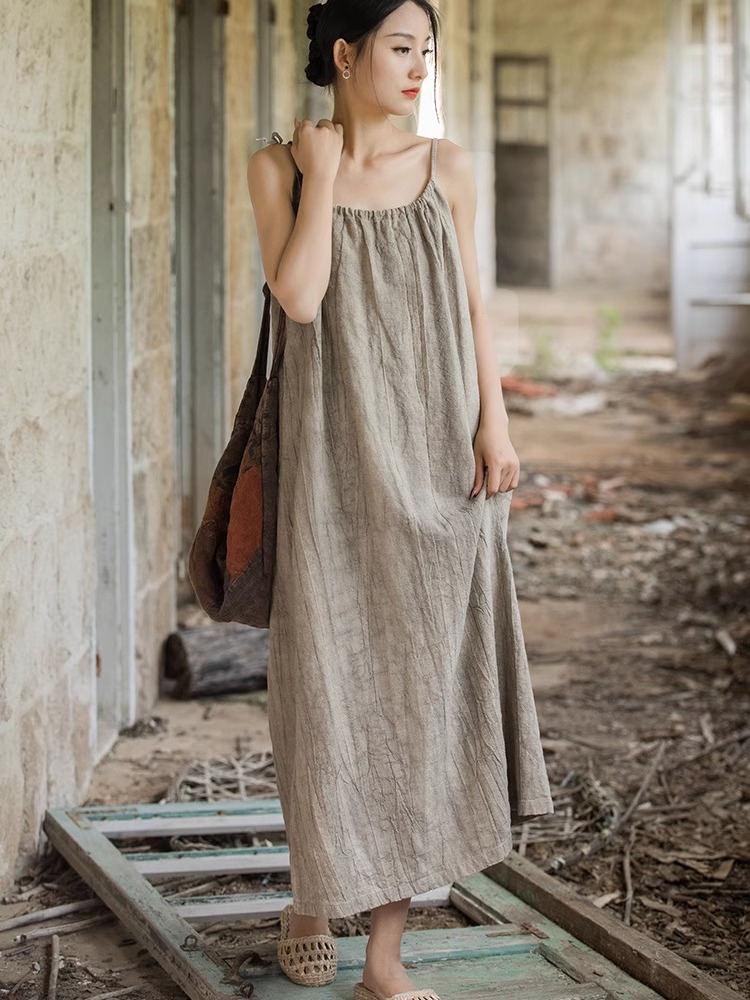 Новое женское платье в китайск – обзор и цена Linen Dress Wrap