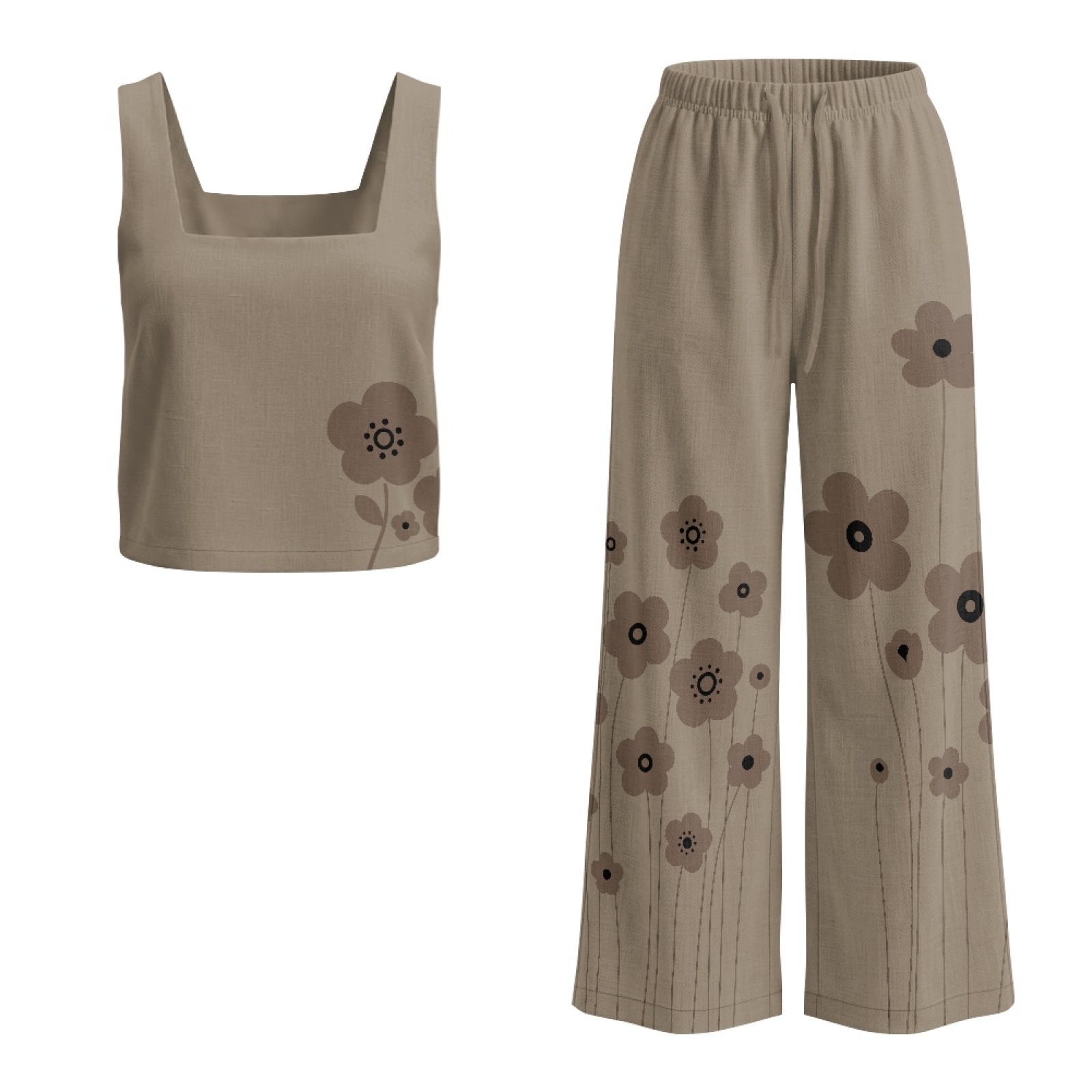 INSTANTARTS Женский льняной ко – обзор и цена Linen Pant Wide