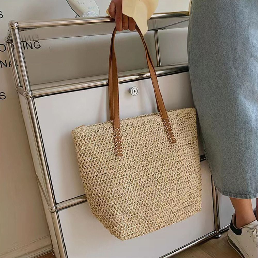 Модная однотонная плетеная сум – обзор и цена Tote Bag Beach