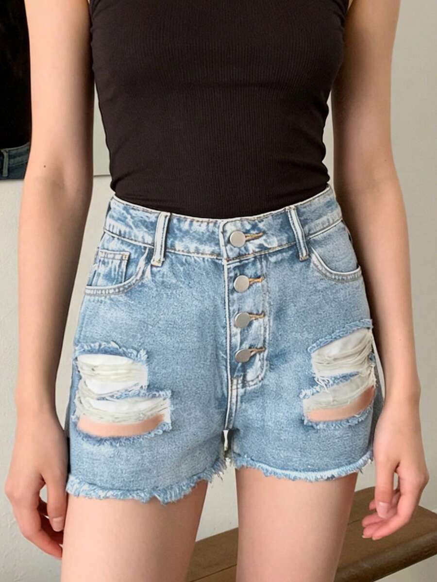 Женские джинсовые шорты с эффе – обзор и цена Shorts Denim Frayed