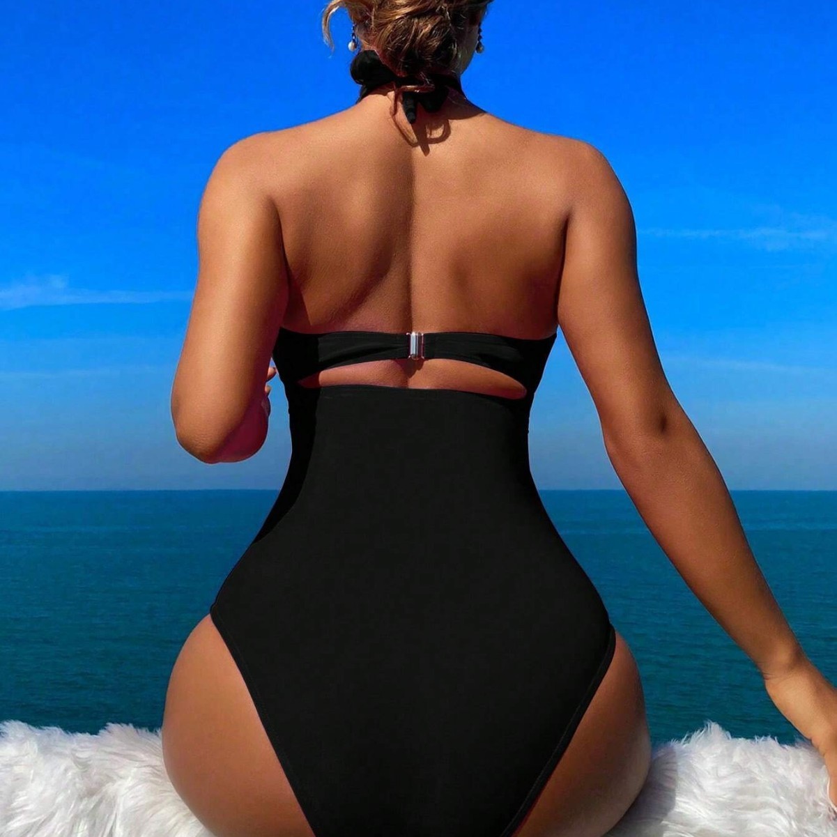 Женский купальник с лямкой чер – обзор и цена Swimsuit Bikini Ruched