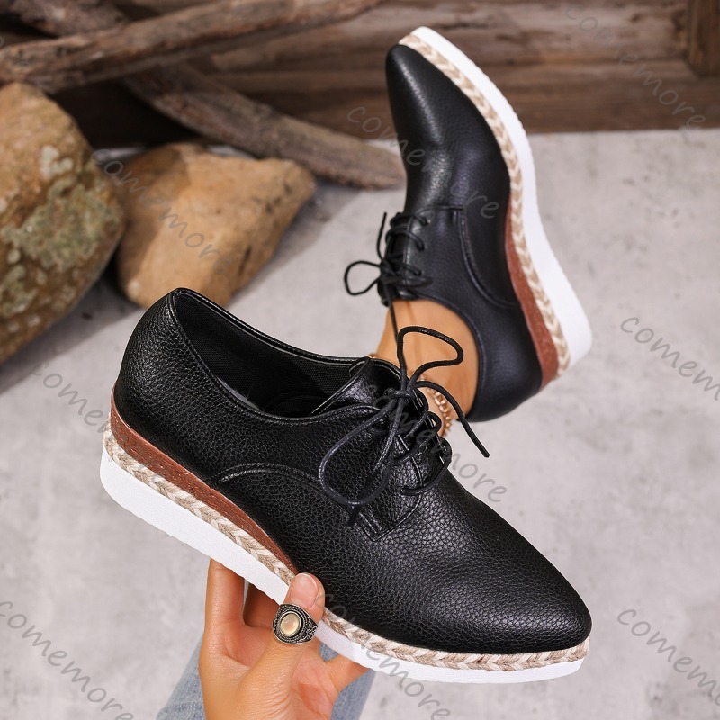 Кожаные женские туфли-оксфорды – обзор и цена Wedge Espadrille Women