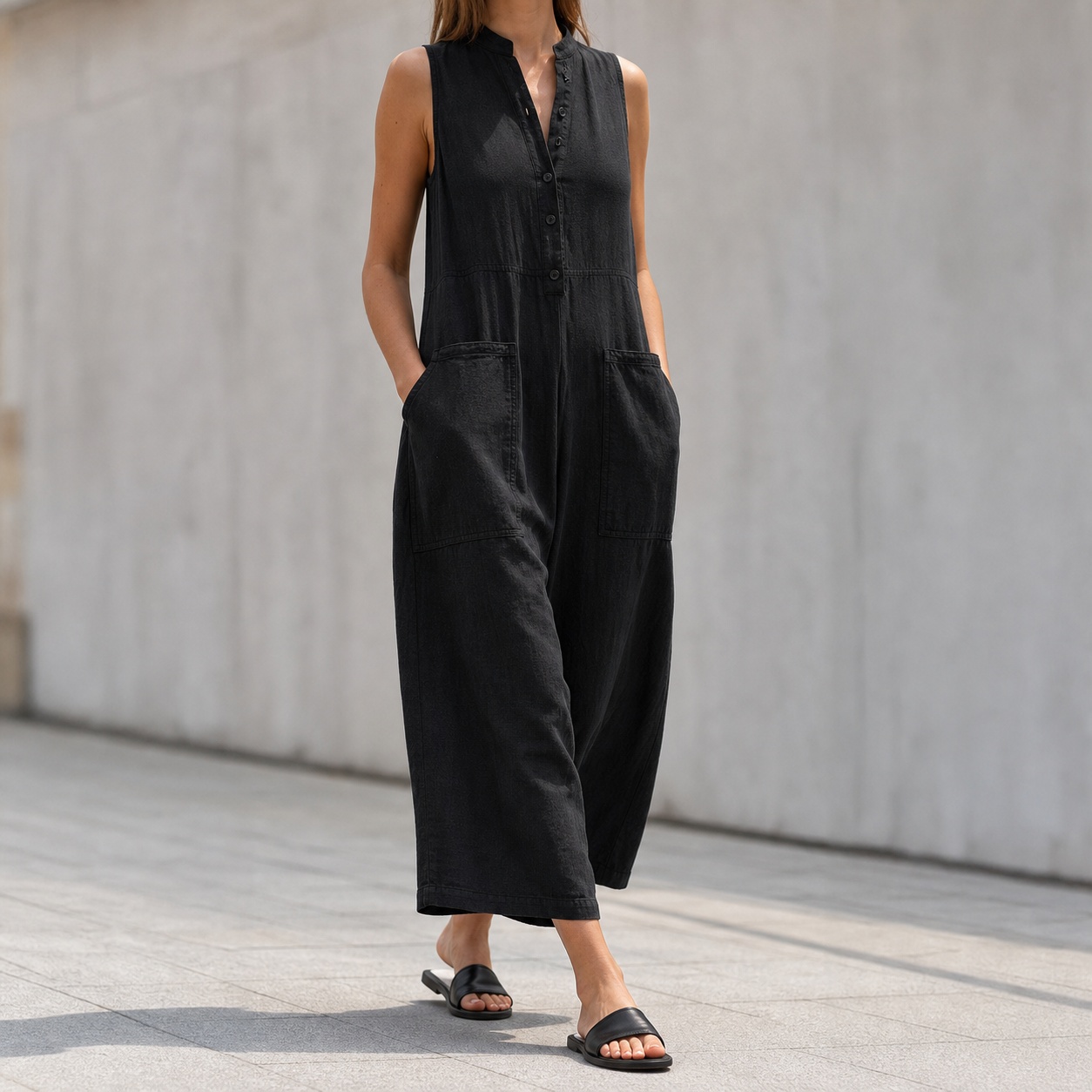 Женский комбинезон без рукавов – обзор и цена Jumpsuit Linen Relaxed