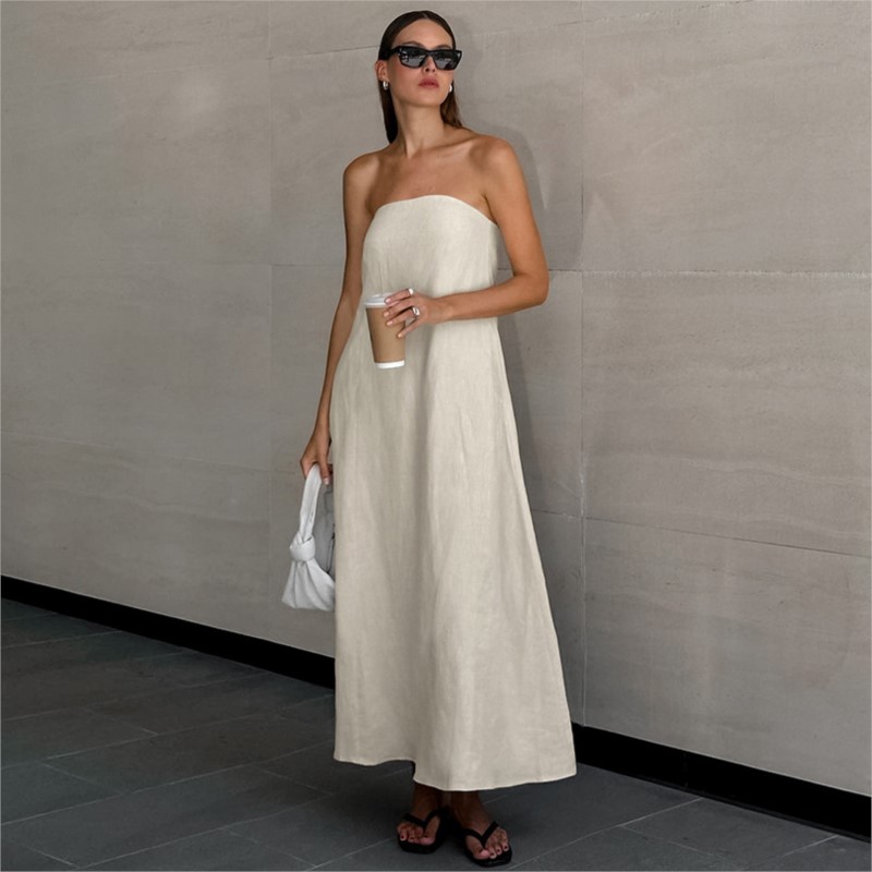 Модное элегантное простое диза – обзор и цена Linen Dress Wrap