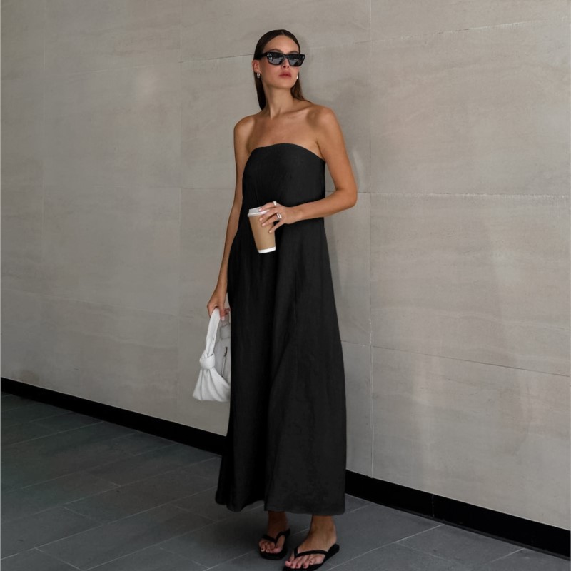 Модное элегантное простое диза – обзор и цена Linen Dress Wrap