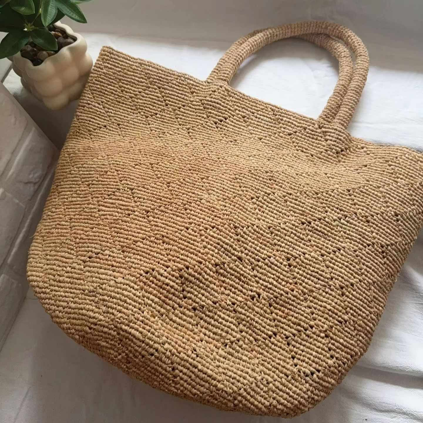Модная пляжная сумка ручной ра – обзор и цена Crochet Bag Raffia