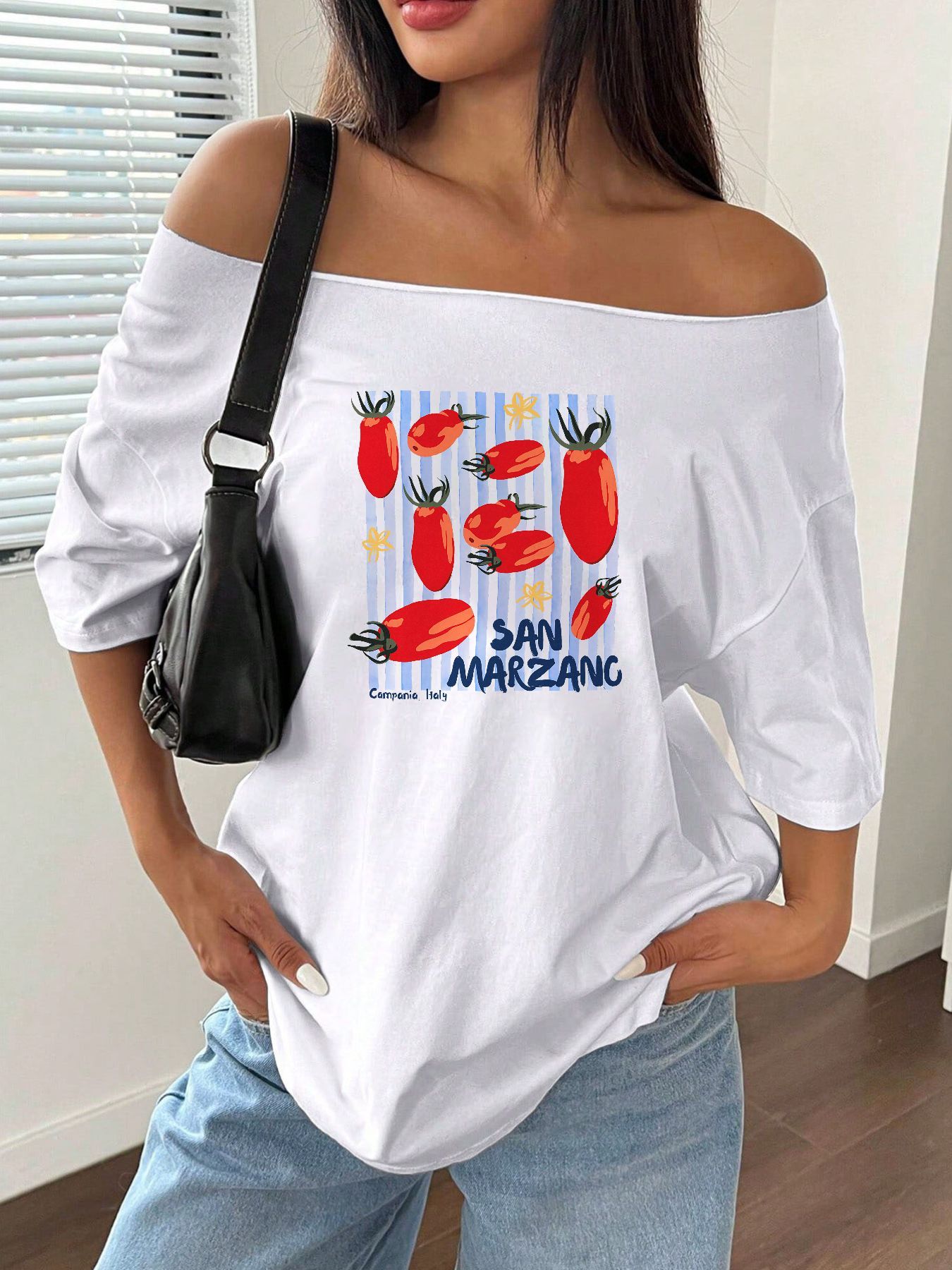 Футболка оверсайз из 100% хлоп – обзор и цена Blouse Off Shoulder