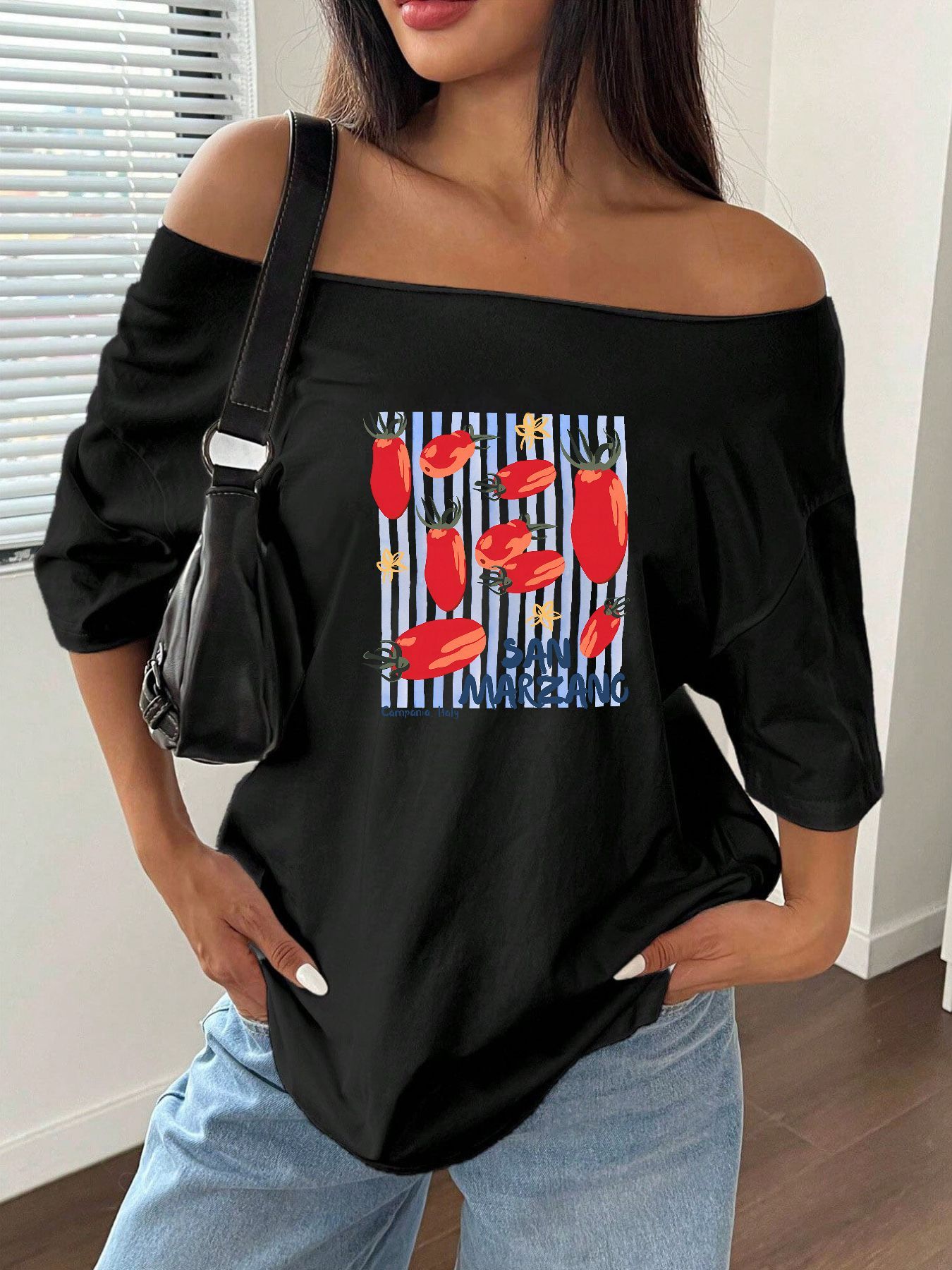 Футболка оверсайз из 100% хлоп – обзор и цена Blouse Off Shoulder