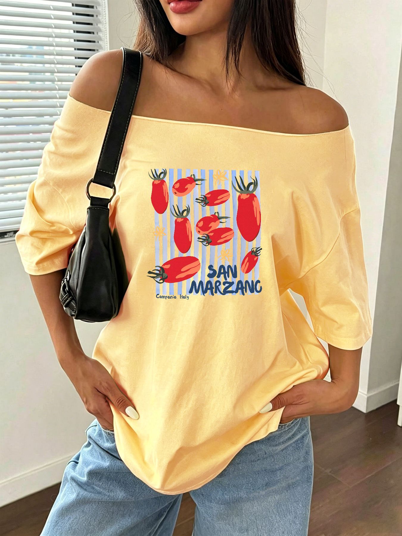 Футболка оверсайз из 100% хлоп – обзор и цена Blouse Off Shoulder