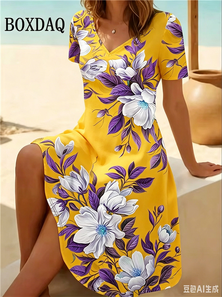 Женское платье больших размеро – обзор и цена Romper Floral Print