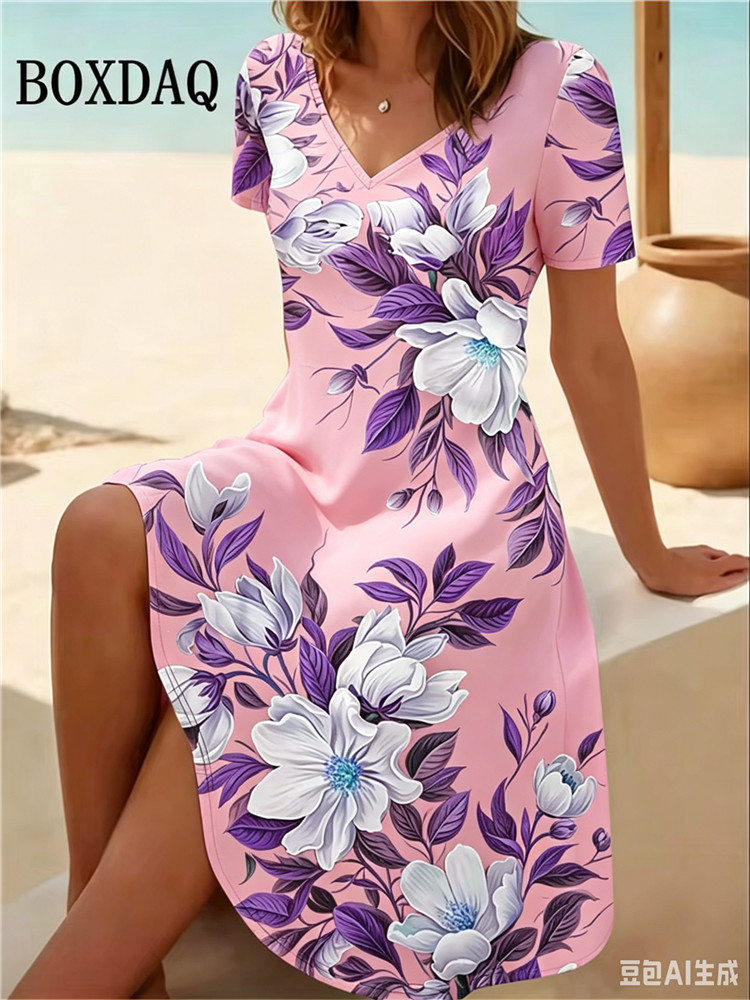 Женское платье больших размеро – обзор и цена Romper Floral Print