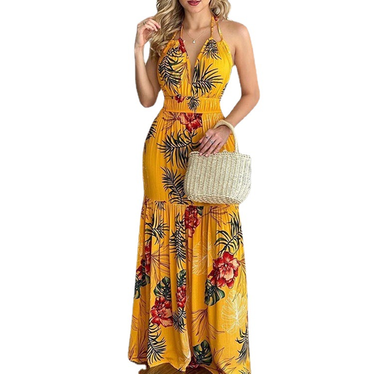 Длинное цветочное платье макси – обзор и цена Maxi Dress Halter