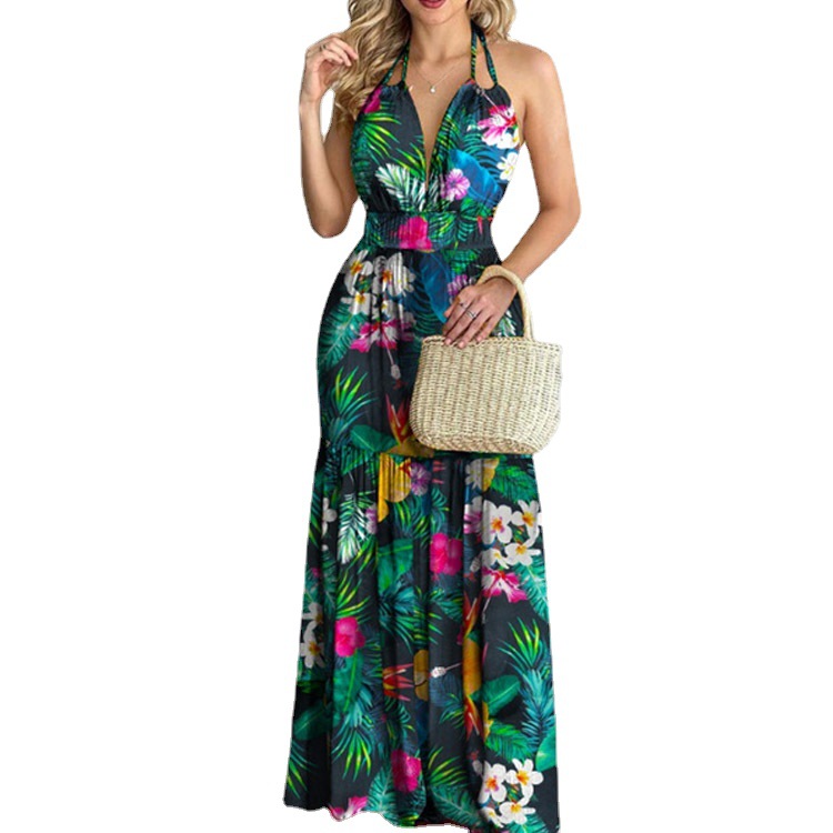 Длинное цветочное платье макси – обзор и цена Maxi Dress Halter