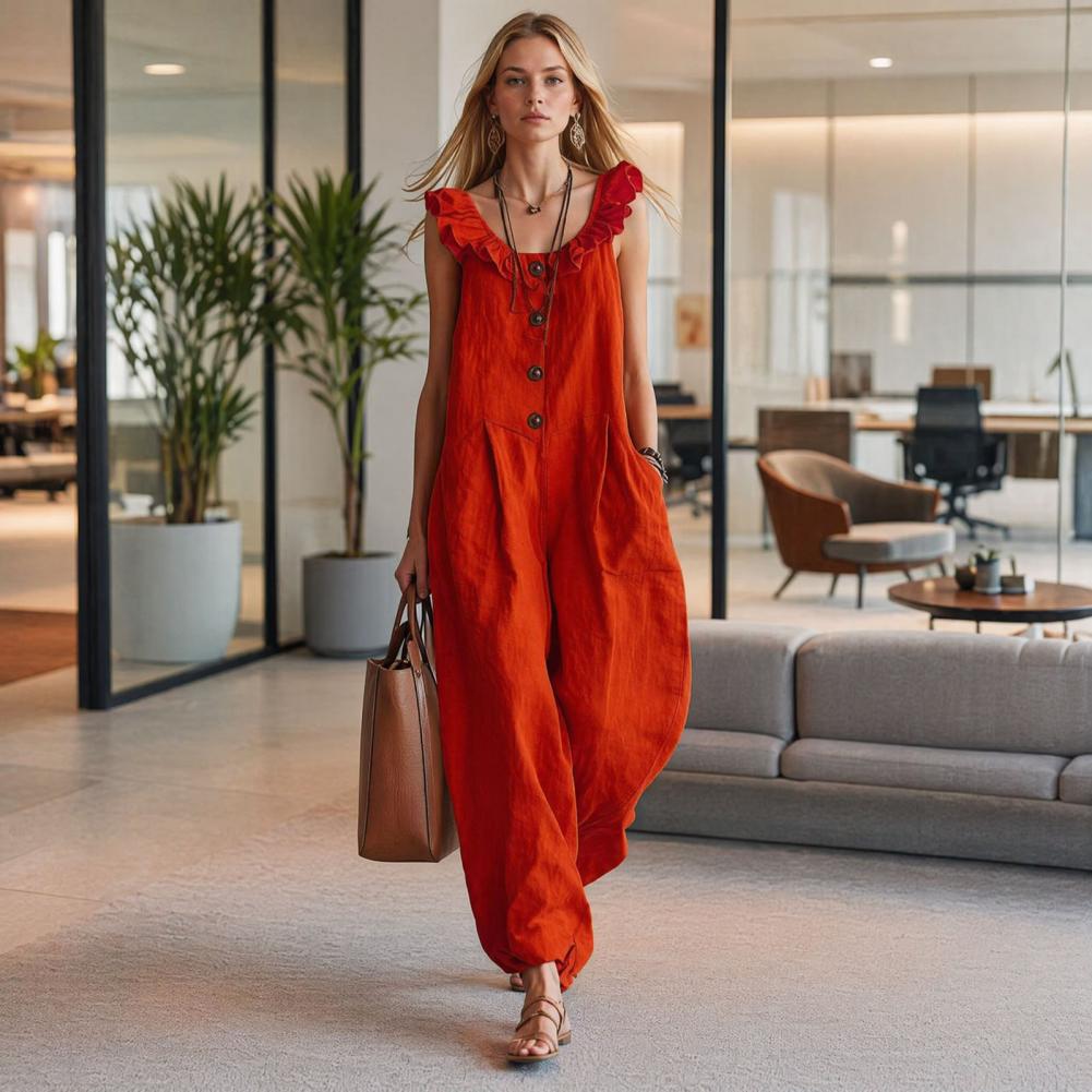 Женский комбинезон свободного  – обзор и цена Jumpsuit Linen Relaxed