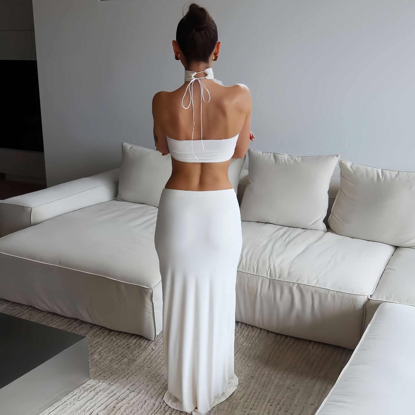 Женский белый сексуальный комп – обзор и цена Maxi Dress Halter