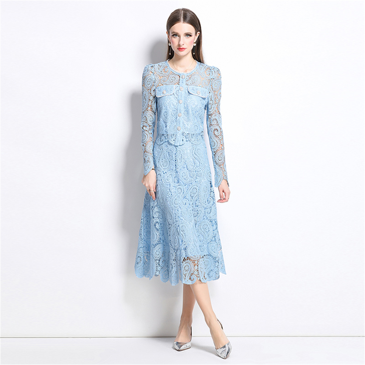 Весенний милый кружевной компл – обзор и цена Midi Skirt Floral