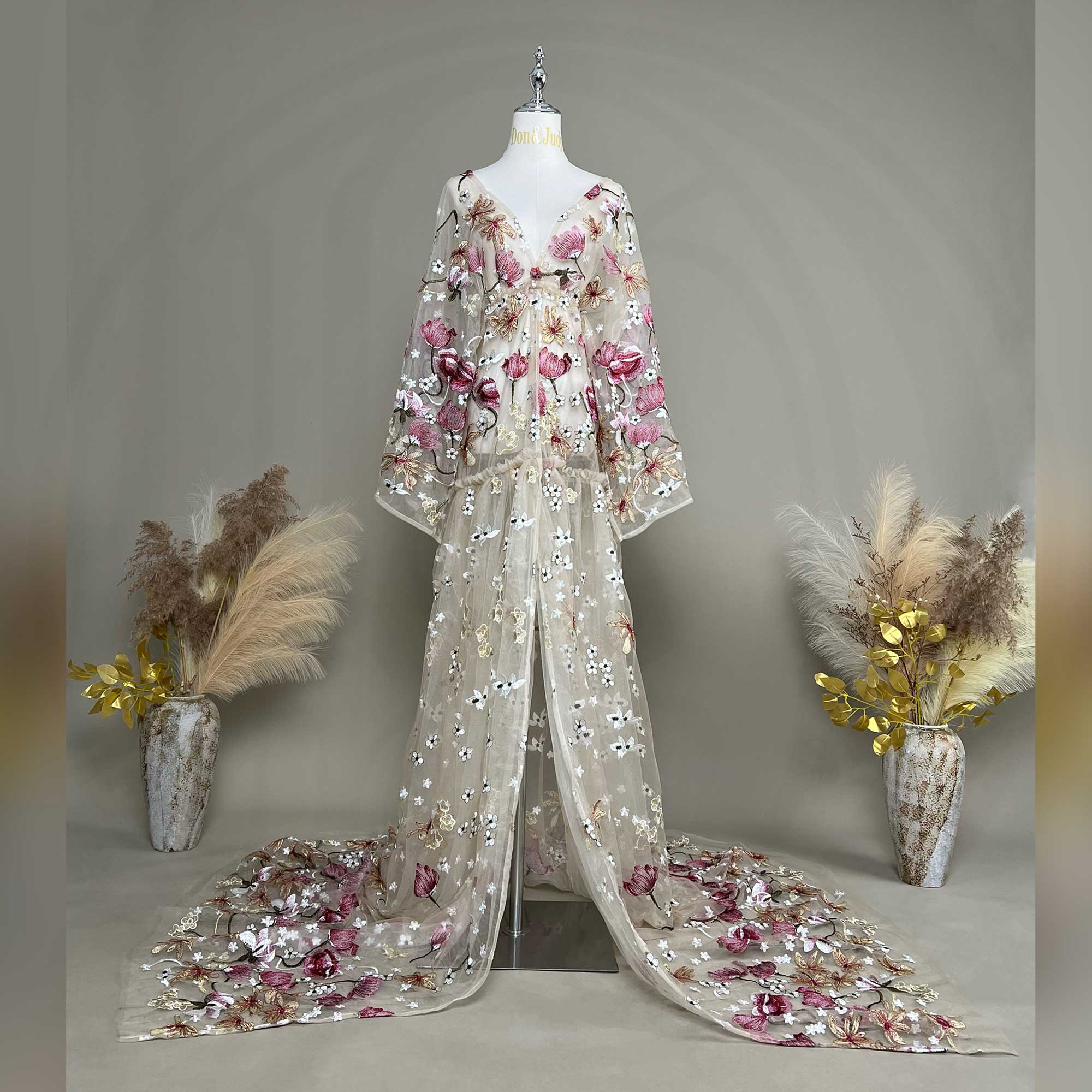 Платье-кимоно Don&Judy с аппли – обзор и цена Kimono Sheer Floral