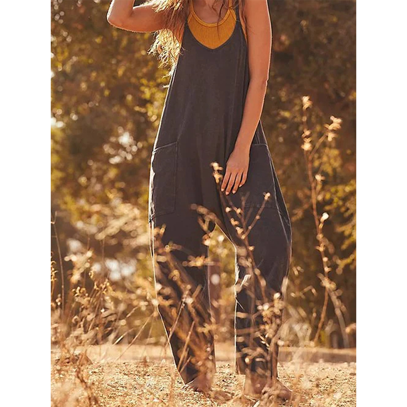 Свободный летний комбинезон с  – обзор и цена Jumpsuit Linen Relaxed