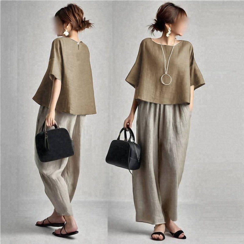 Женский комплект из двух предм – обзор и цена Linen Pant Wide